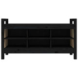 Vidaxl halbankje 110x40x60 cm massief grenenhout zwart