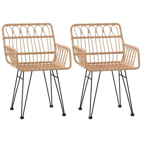 Vidaxl tuinstoelen 2 st met armleuning 56x64x80 cm pe-rattan