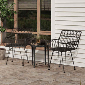 Vidaxl tuinstoelen 2 st met armleuning 56x64x80 cm pe-rattan zwart
