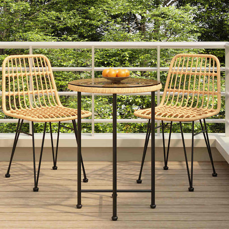 Vidaxl eettafel ø55 cm gehard glas en staal