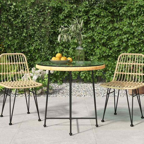 Vidaxl eettafel ø80 cm gehard glas en staal