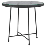 Vidaxl eettafel ø80 cm gehard glas en staal zwart