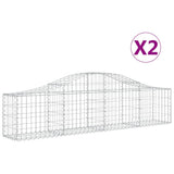 Vidaxl schanskorven 2 st gewelfd 200x30x40 60 cm gegalvaniseerd ijzer