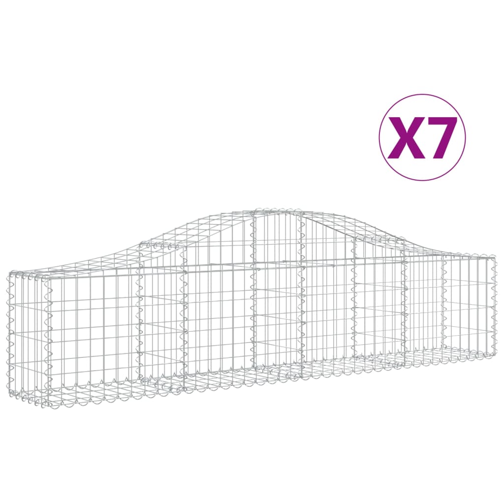 VidaXL Schans baskets 7 st vaulted 200x30x40 60 cm galvanized iron