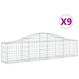 VidaXL Schans baskets 9 st vaulted 200x30x40 60 cm galvanized iron