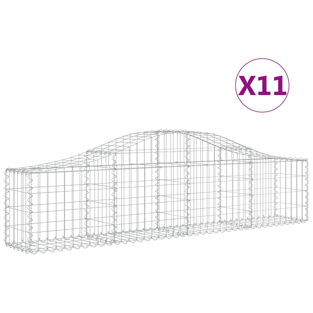 Cestas Vidaxl Schans 11 st 200x30x40 60 cm de hierro galvanizado