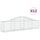 Vidaxl Schans kurver 12 st Vaulted 200x30x40 60 cm galvanisert jern