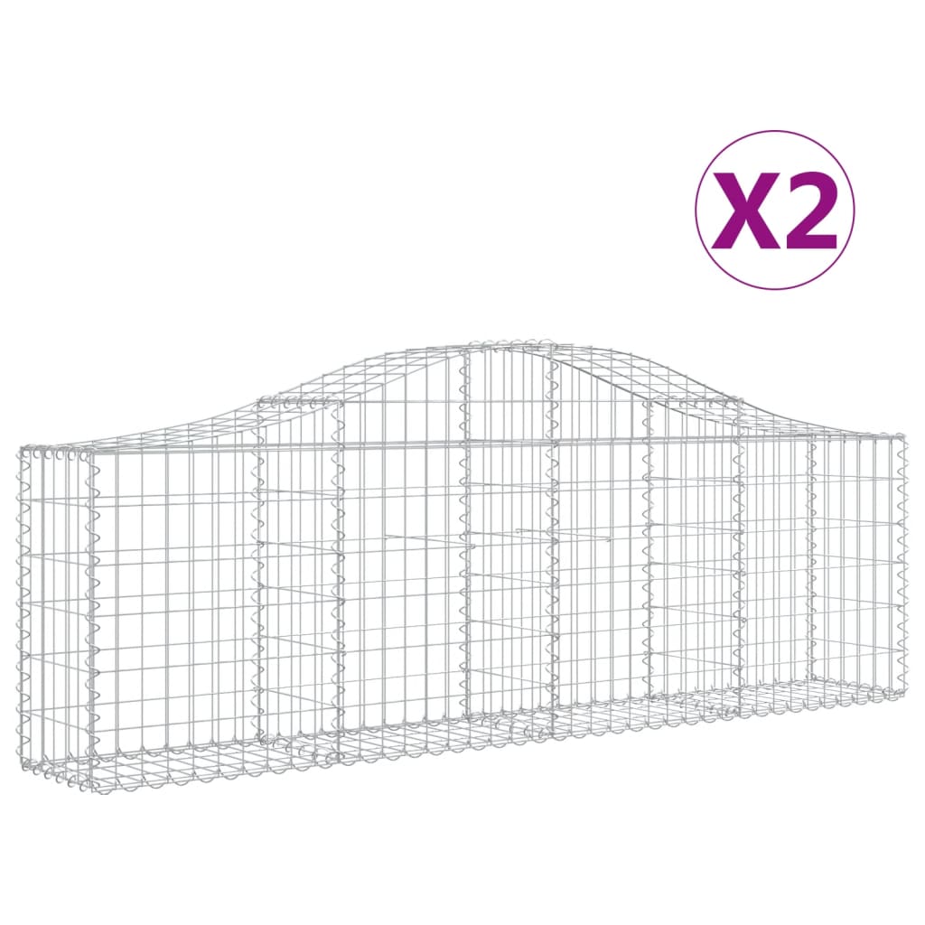 Vidaxl Schans Kosze 2 ST sklepione 200x30x60 80 cm ocynkowane żelazo