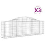 Cestas Vidaxl Schans 3 st 200x30x60 80 cm de hierro galvanizado