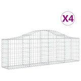 VidaXL Schans baskets 4 st vaulted 200x30x60 80 cm galvanized iron