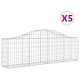 Vidaxl Schans kurver 5 st Vaulted 200x30x60 80 cm galvanisert jern