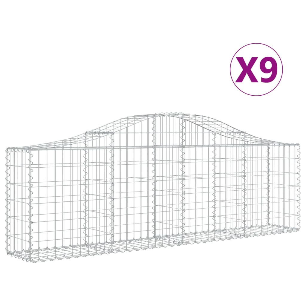 Vidaxl Schans koše 9 St. Klenané 200x30x60 80 cm galvanizované železo