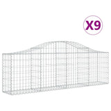 Vidaxl Schans baskets 9 st vaulted 200x30x60 80 cm galvanized iron