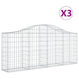 Cestas Vidaxl Schans 3 st 200x30x80 100 cm de hierro galvanizado