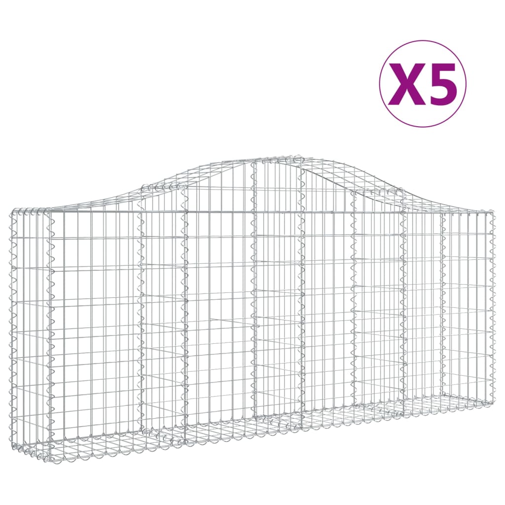 Vidaxl Schans Kosze 5 ST sklepione 200x30x80 100 cm ocynkowane żelazo