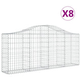 Vidaxl Schans kurver 8 St Vaulted 200x30x80 100 cm galvanisert jern