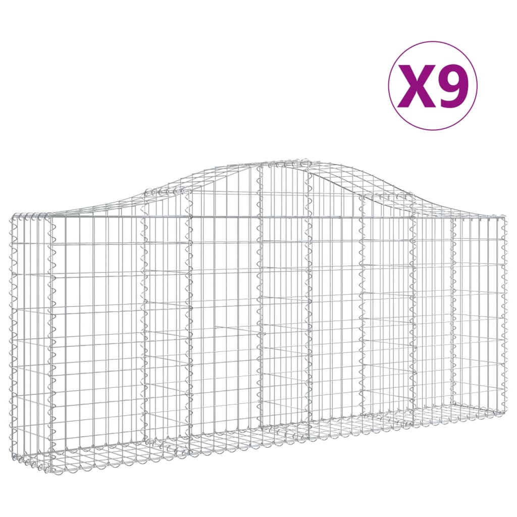 Vidaxl Schans Koše 9 St. Klavené 200x30x80 100 cm galvanizované železo