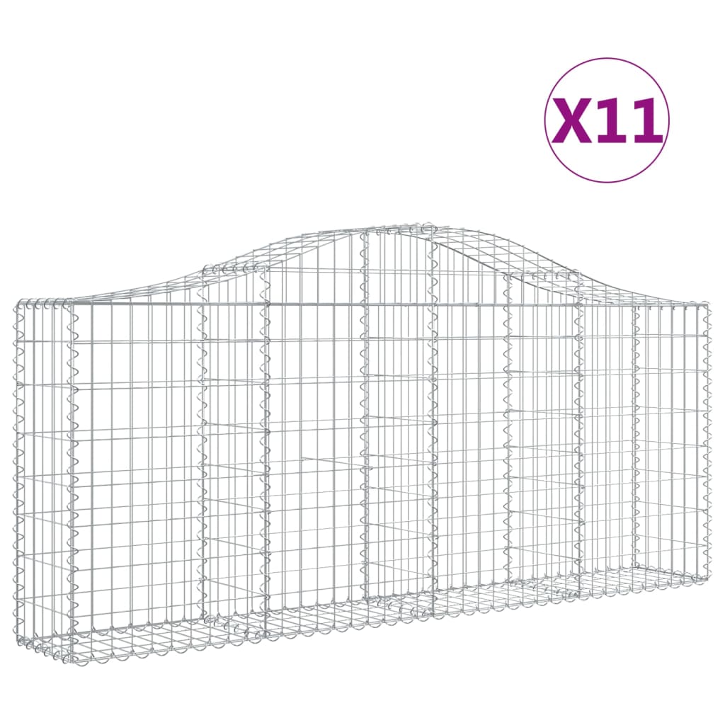 Vidaxl Schans Kosze 11 ST sklepione 200x30x80 100 cm żelazo