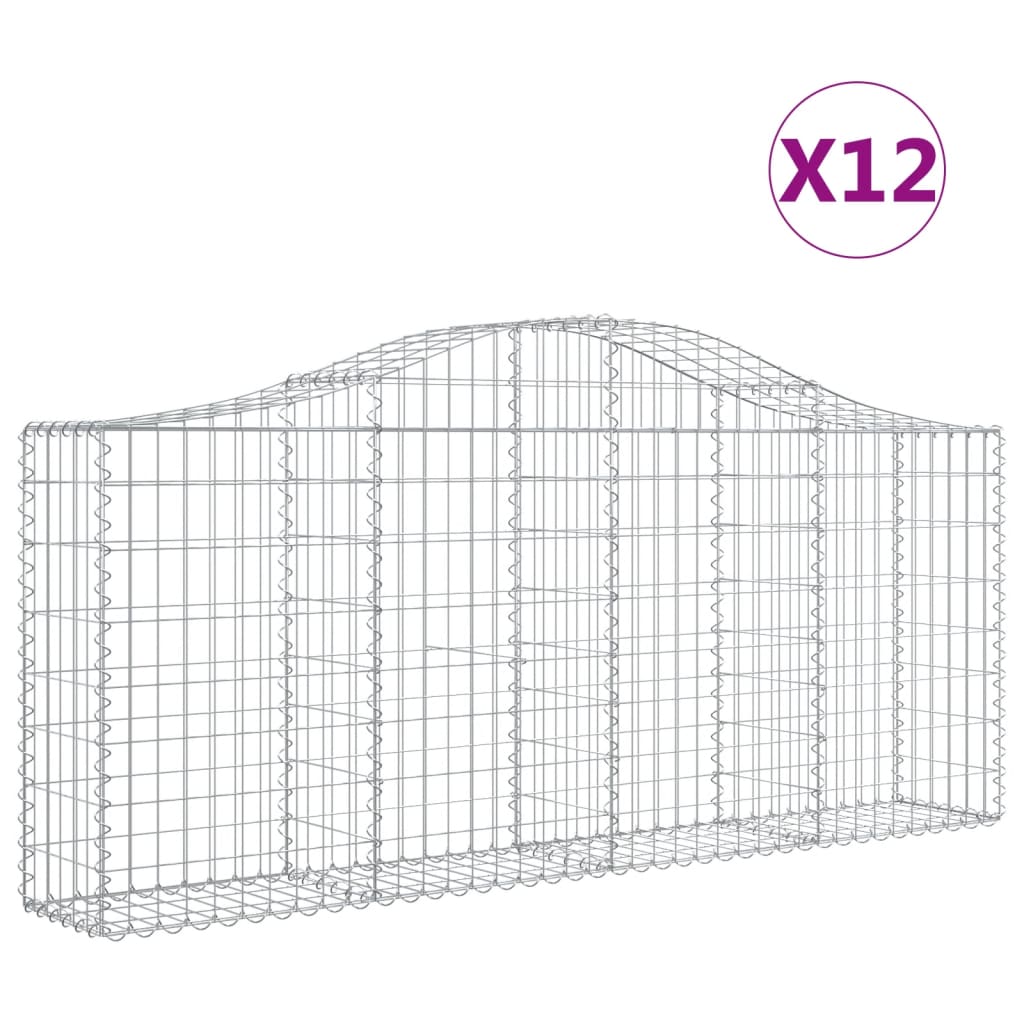 Vidaxl Schans Kosze 12 ST sklepione 200x30x80 100 cm żelazo