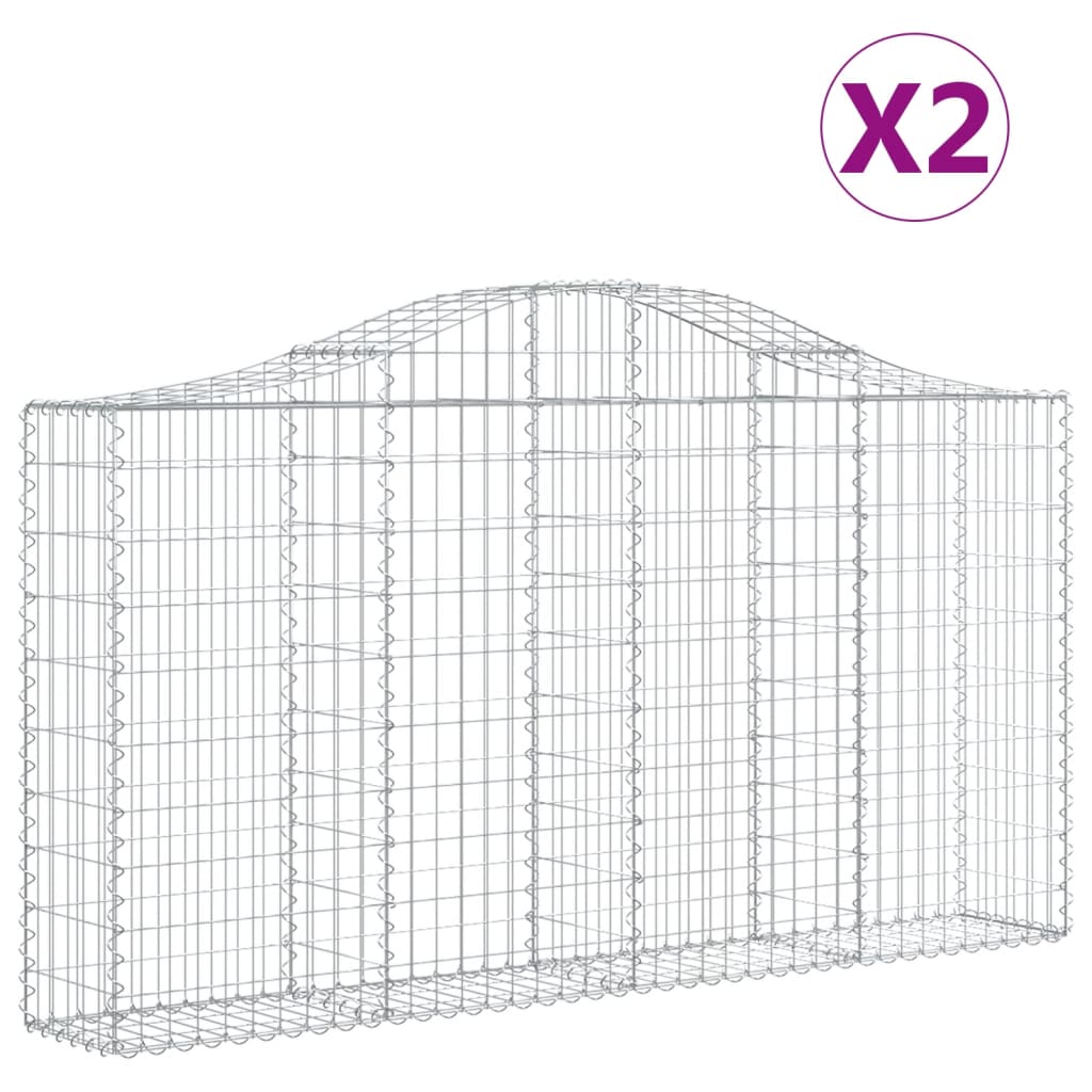 Vidaxl Schans Pankets 2 ST Voûté 200x30x100 120 cm fer