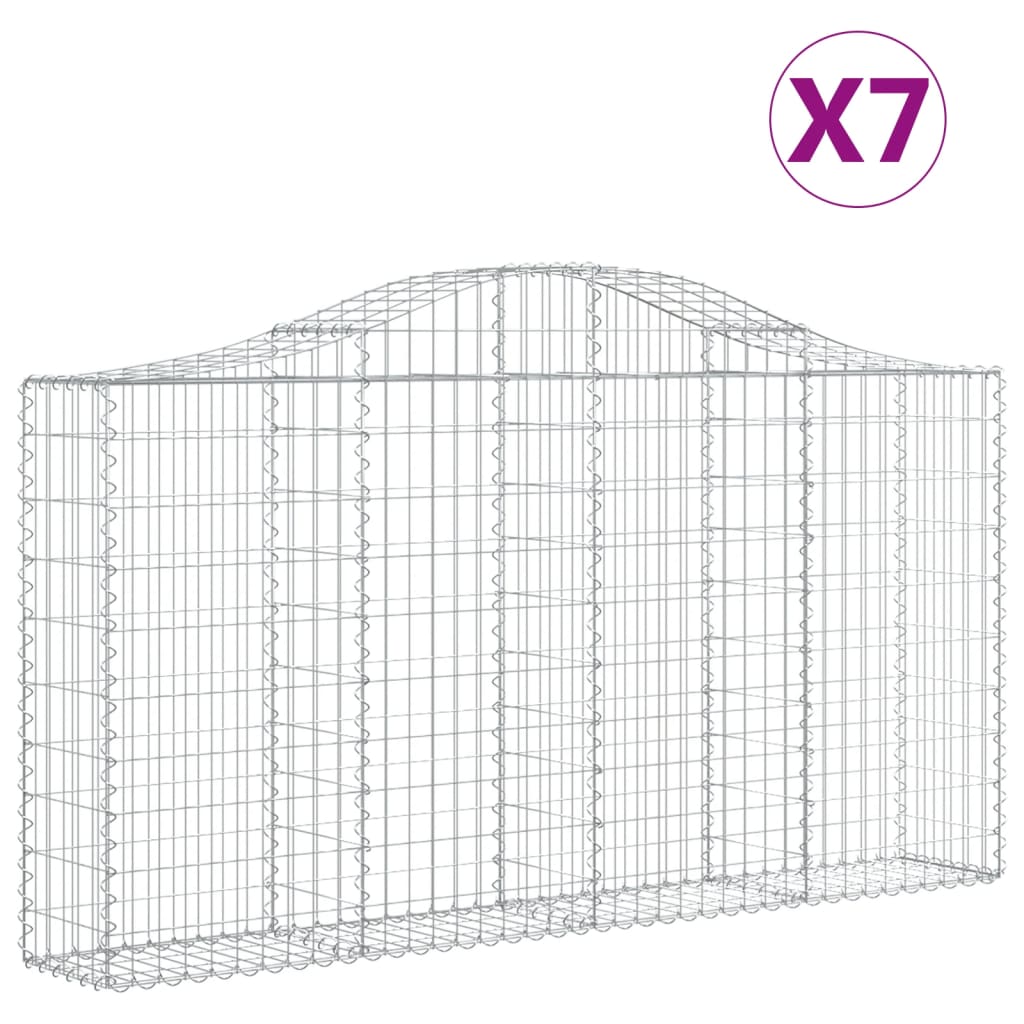 VidaXL Schanskorven 7 st gewelfd 200x30x100 120 cm ijzer