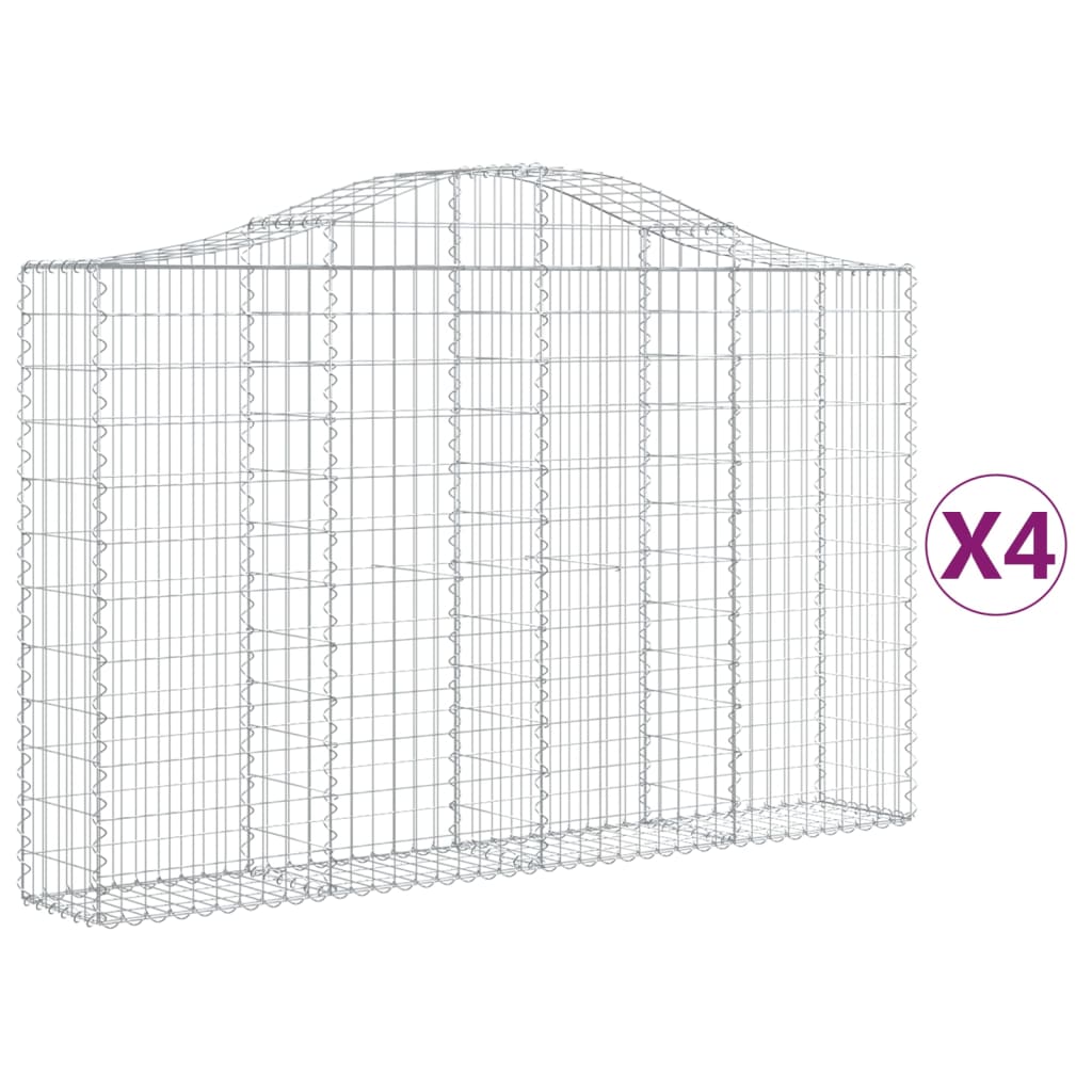 Cestas Vidaxl Schans 4 st 200x30x120 140 cm de hierro