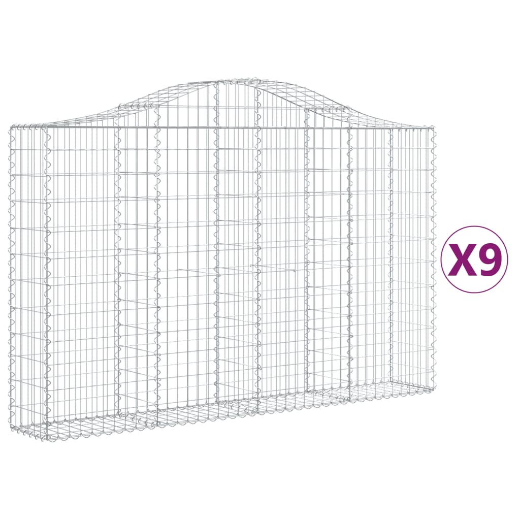 VidaXL Schans baskets 9 ST vaulted 200x30x120 140 cm iron