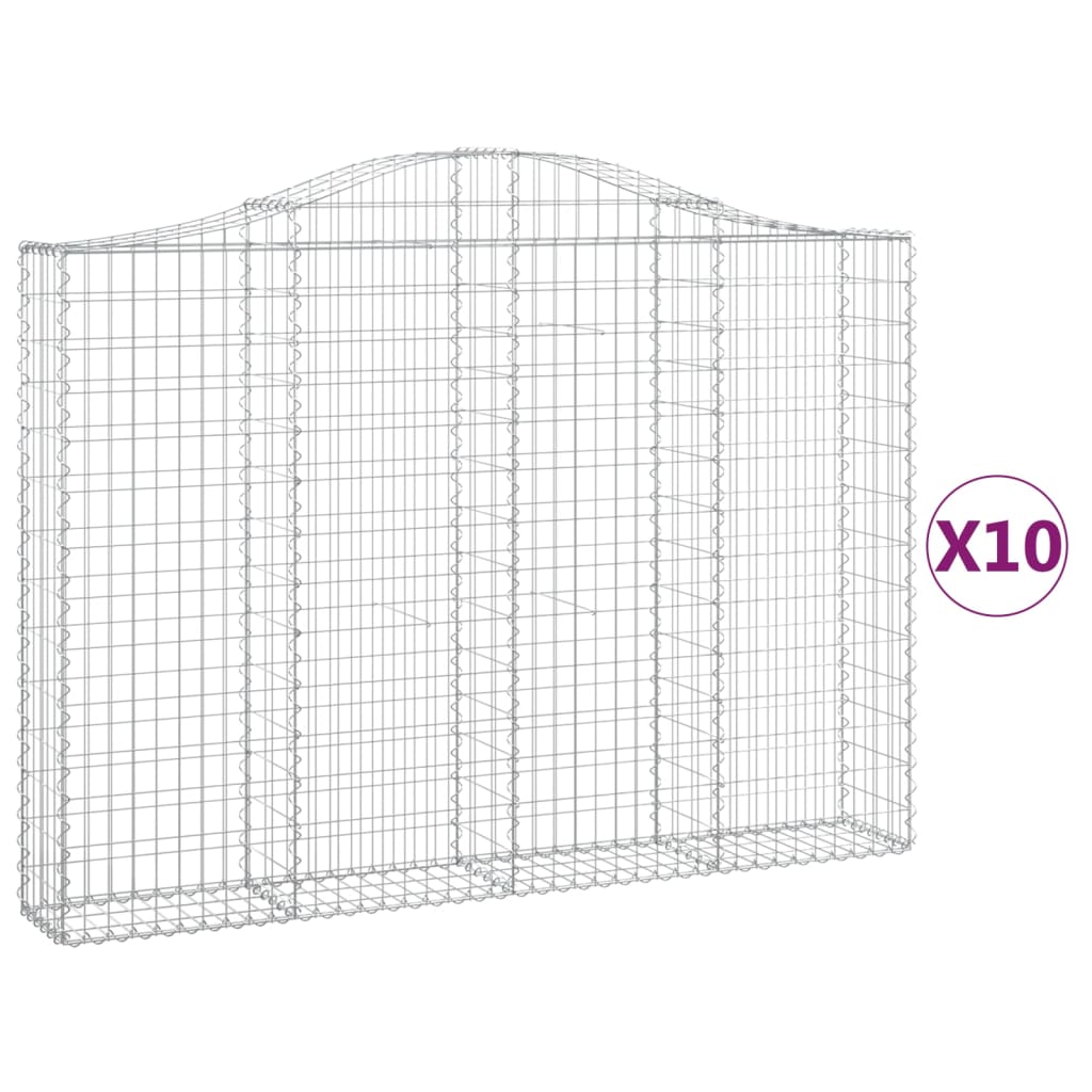 Vidaxl Schans Kosze 10 ST sklepione 200x30x140 160 cm żelazo