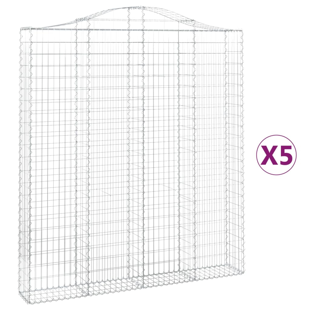 Vidaxl Schans Baskets 5 ST Krandoval 200x30x220 240 cm železo