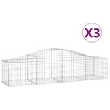 Vidaxl Schans Cesti 3 a volta a volta 200x50x40 60 cm Galvanized Iron