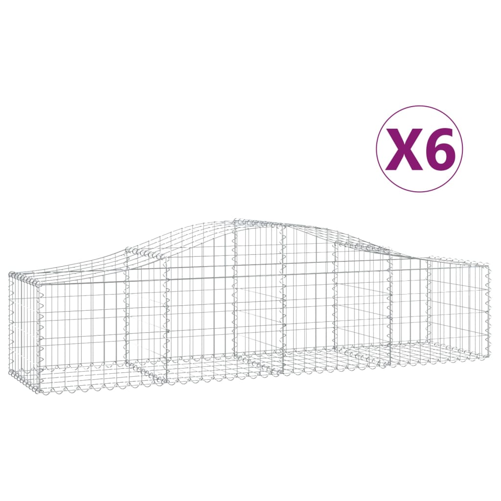 VidaXL Schanskorven 6 st gewelfd 200x50x40 60 cmgegalvaniseerd ijzer