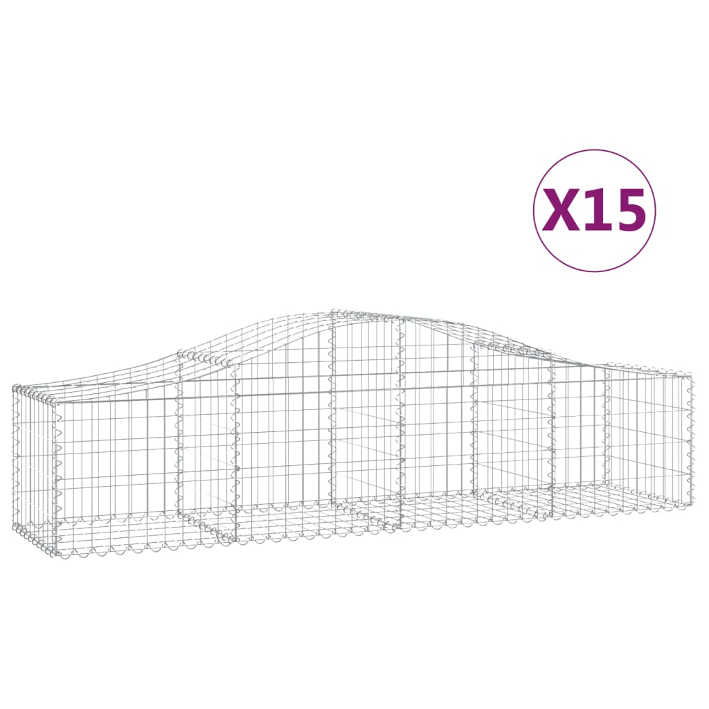 Vidaxl Schiags Kuerf 15 St Vauxed 200x5040 60 cm galaalvaniséiert Eisen