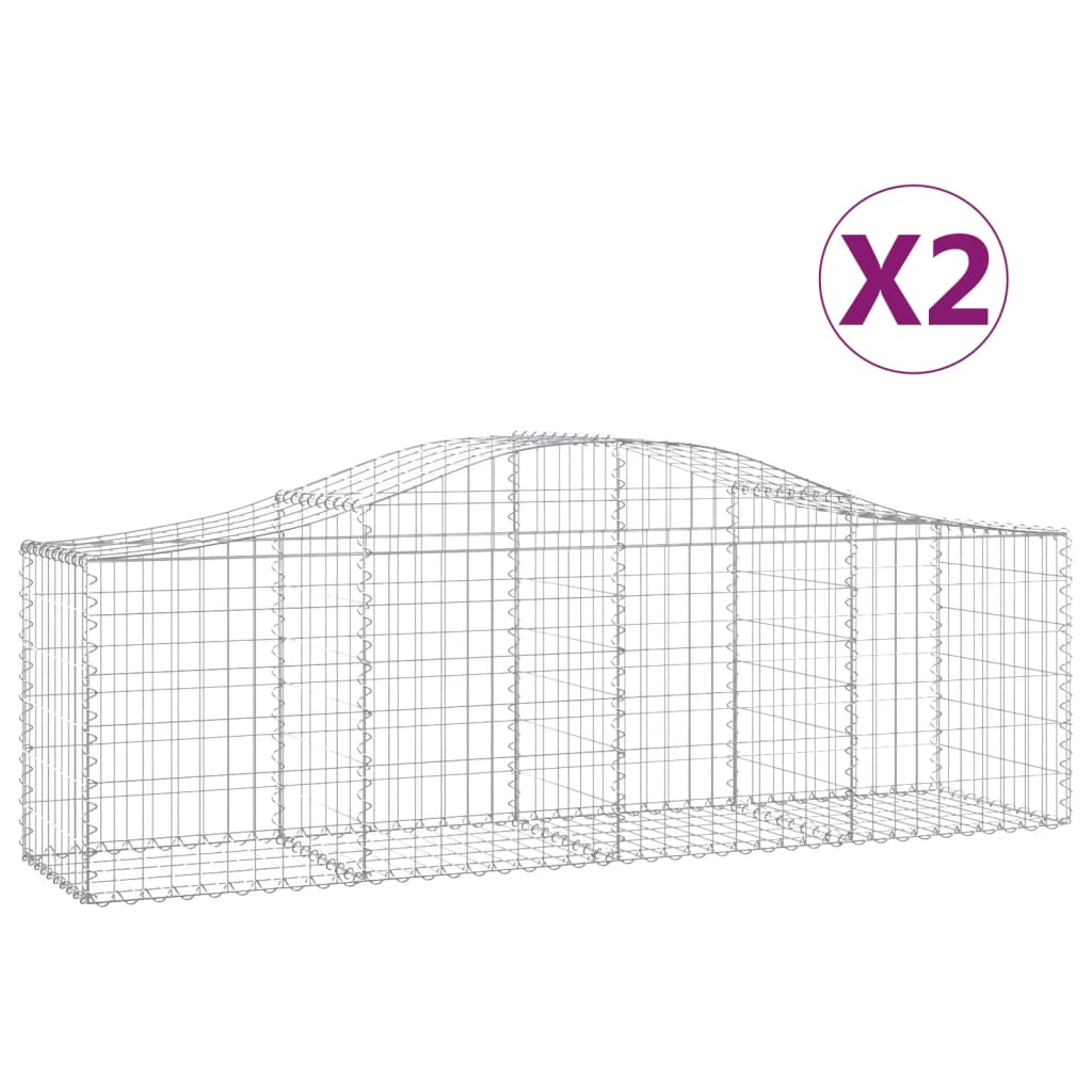 Cestas Vidaxl Schans 2 st 200x50x60 80 cm de hierro galvanizado