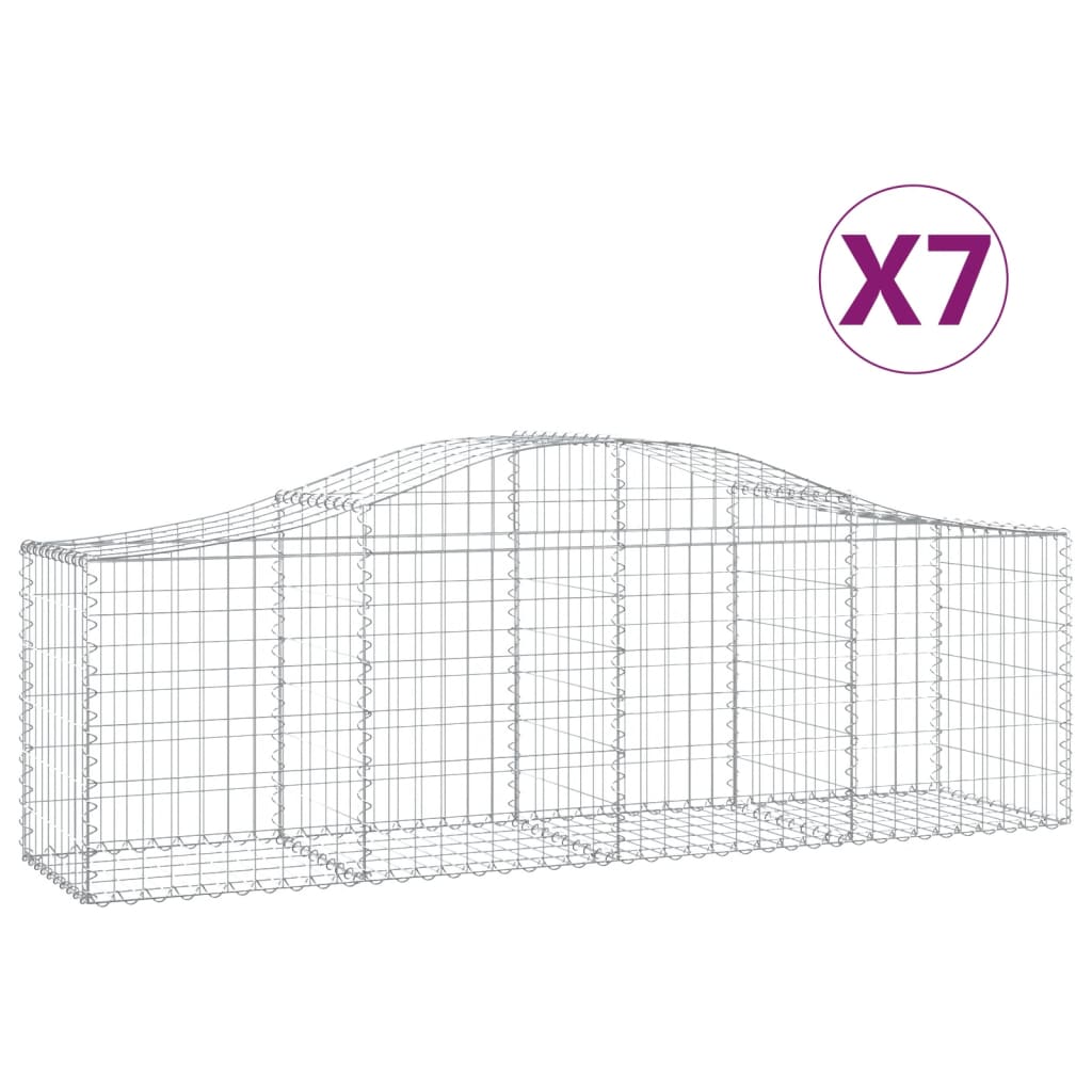 Cestas Vidaxl Schans 7 st 200x50x60 80 cm de hierro galvanizado