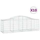 Vidaxl Schans baskets 10 st vaulted 200x50x60 80 cm galvanized iron