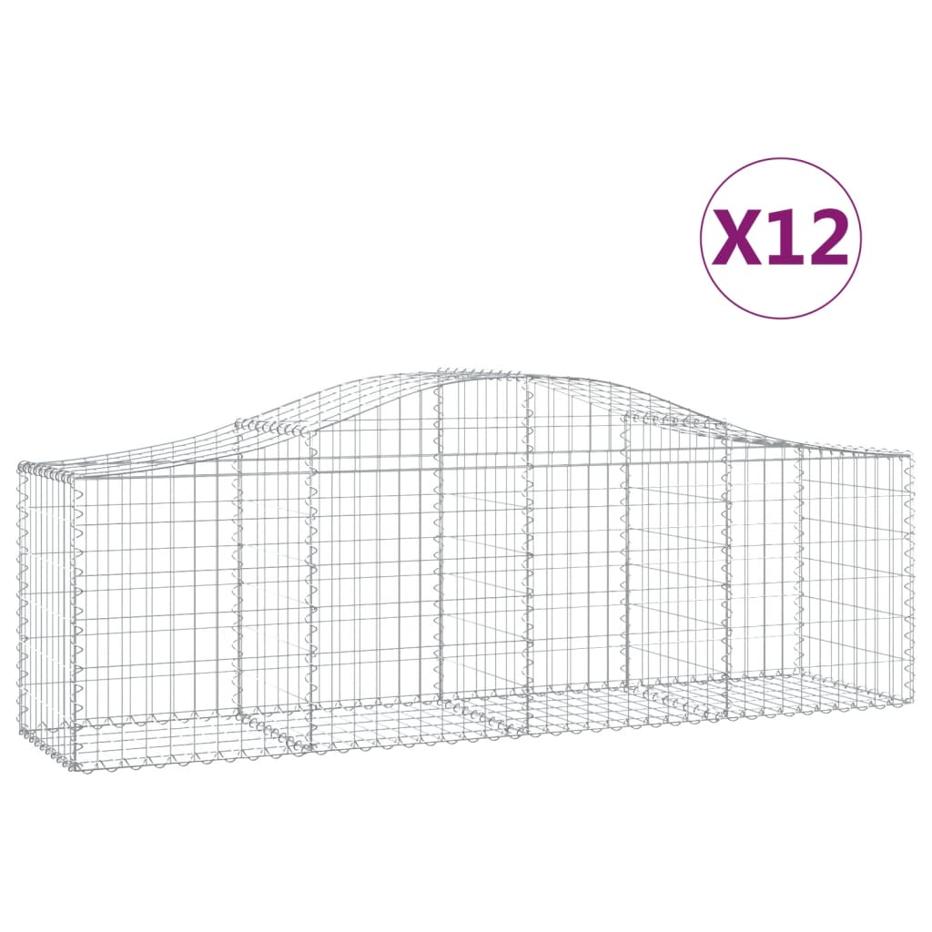 Vidaxl Schans Körbe 12 ST Gewölbe 200x50x60 80 cm verzinktes Eisen