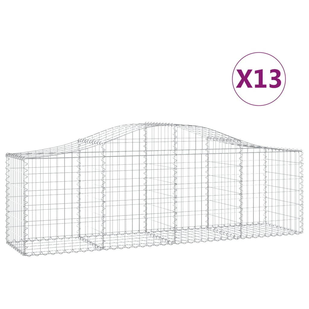 Vidaxl Schans Kosze 13 ST sklepione 200x50x60 80 cm ocynkowane żelazo