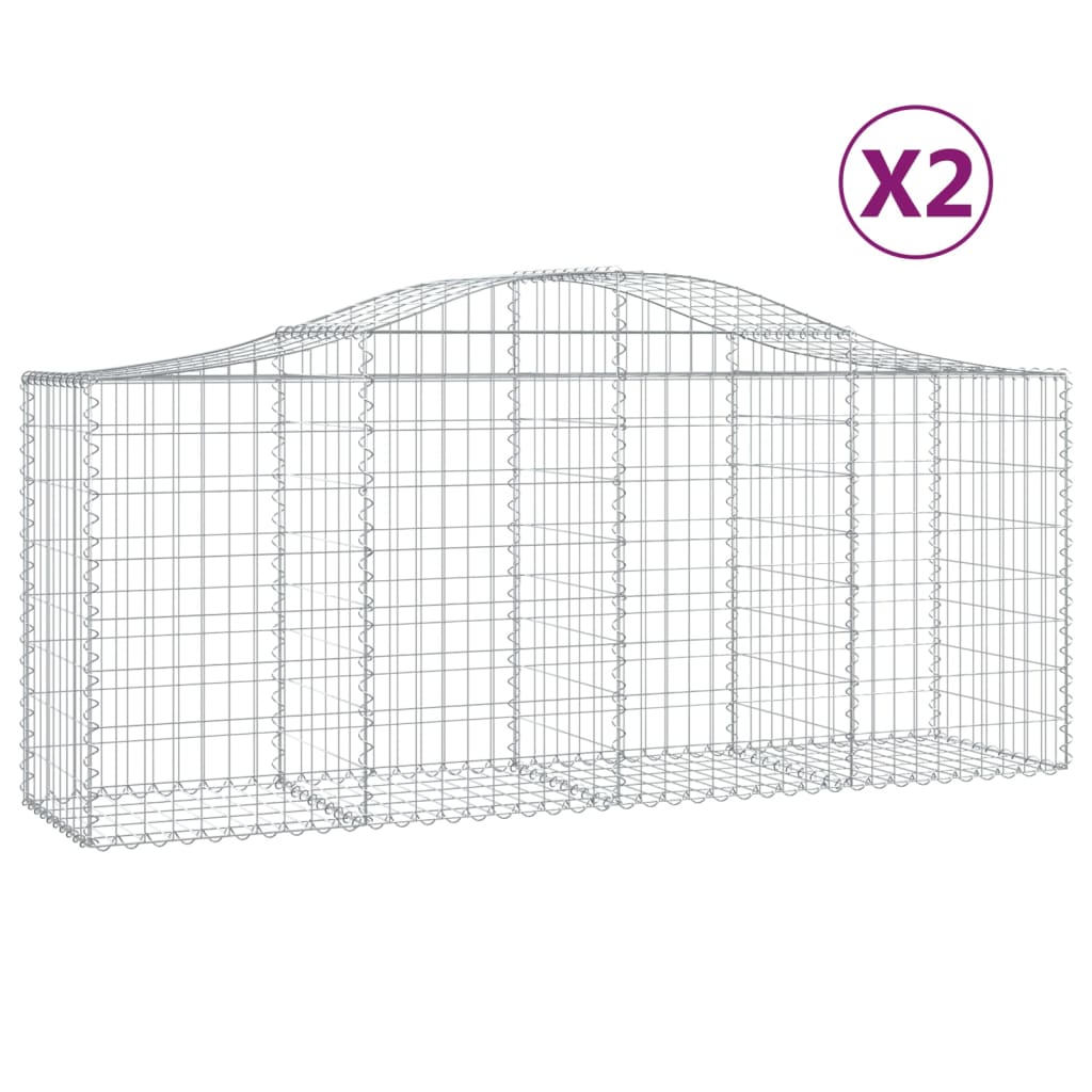 Vidaxl Schans Pankets 2 ST Voûté 200x50x80 100 cm Fer galvanisé