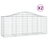 Cestas Vidaxl Schans 2 st 200x50x80 100 cm de hierro galvanizado