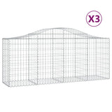 Vidaxl Schans Cesti 3 a volta 200x50x80 100 cm Galvanizzato