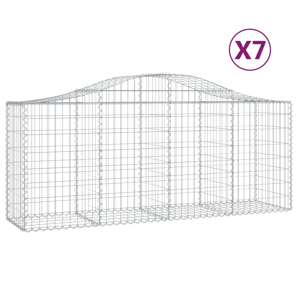 Vidaxl Schans Cesti 7 a volta a volta 200x50x80 100 cm Galvanized Iron