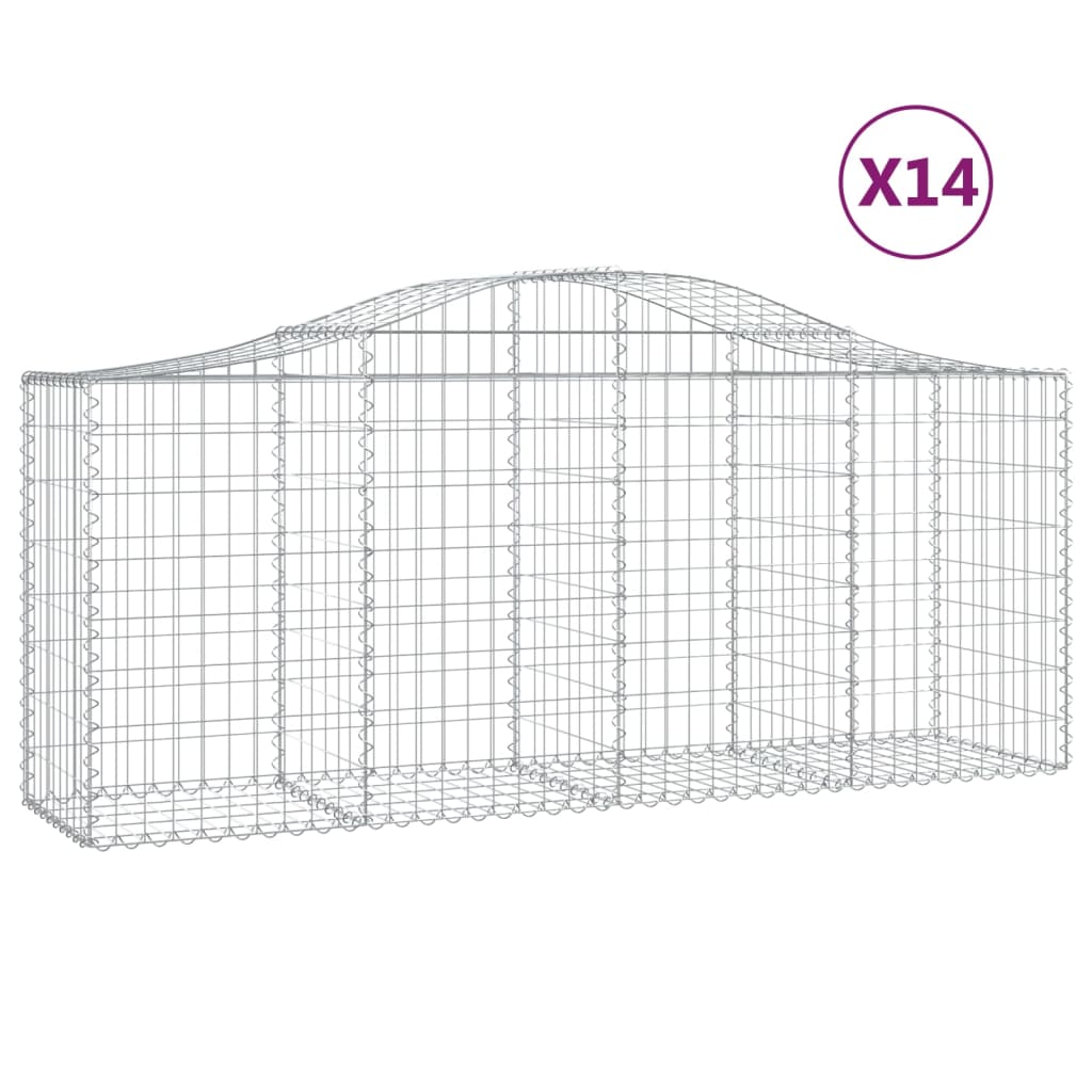 Cestas Vidaxl Schans 14 st 200x50x80 100 cm de hierro