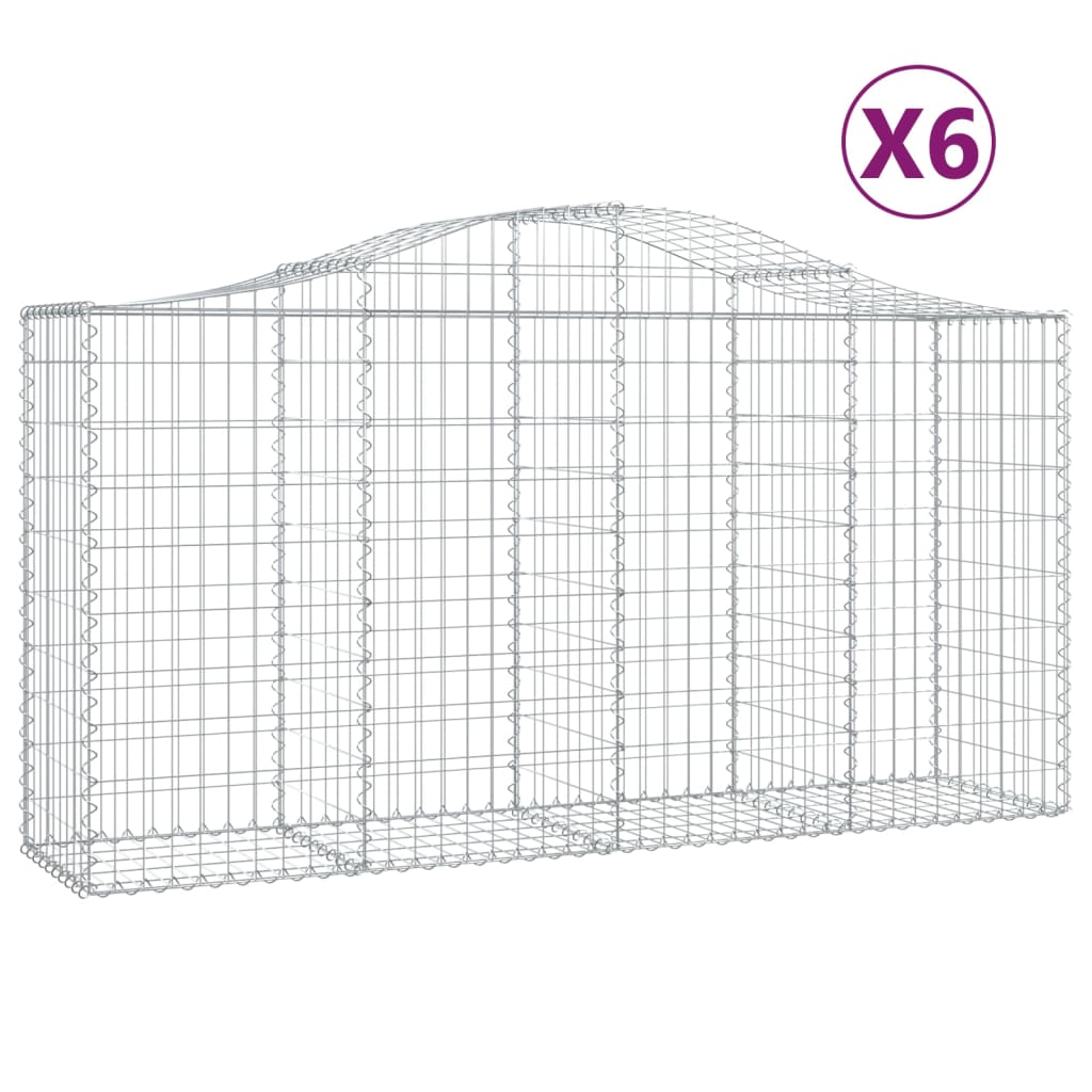 Vidaxl Schans baskets 6 st vaulted 200x50x100 120 cm iron