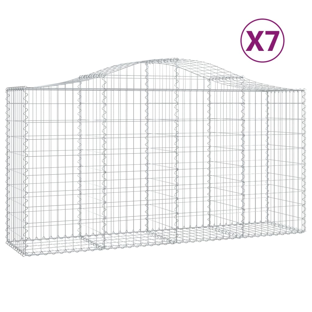 VidaXL Schanskorven 7 st gewelfd 200x50x100 120 cm ijzer