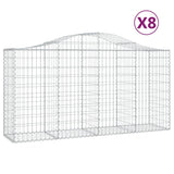 Vidaxl Schans kurver 8 st Vaulted 200x50x100 120 cm jern