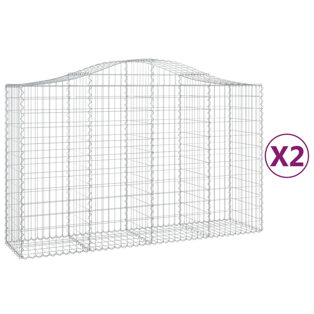 Vidaxl Schans Pankets 2 ST Voûté 200x50x120 140 cm fer