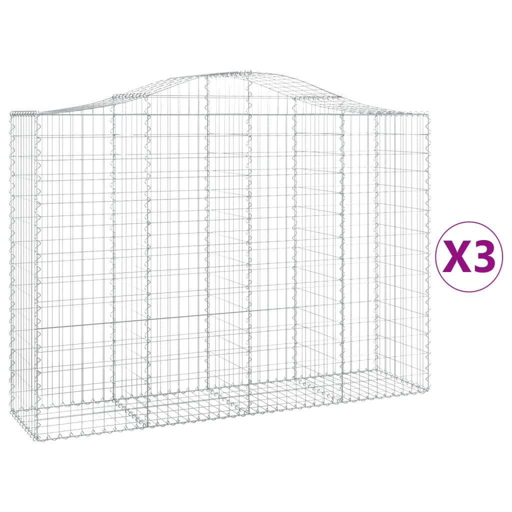 Vidaxl Schans Kosze 3 ST sklepione 200x50x140 160 cm żelazo