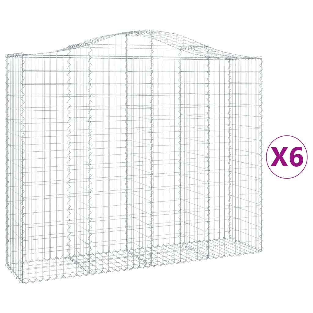 VidaXL Schans baskets 6 st vaulted 200x50x160 180 cm iron