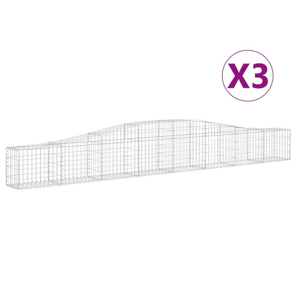 Vidaxl Schans Kosze 3 ST sklepione 400x30x40 60 cm żelazo