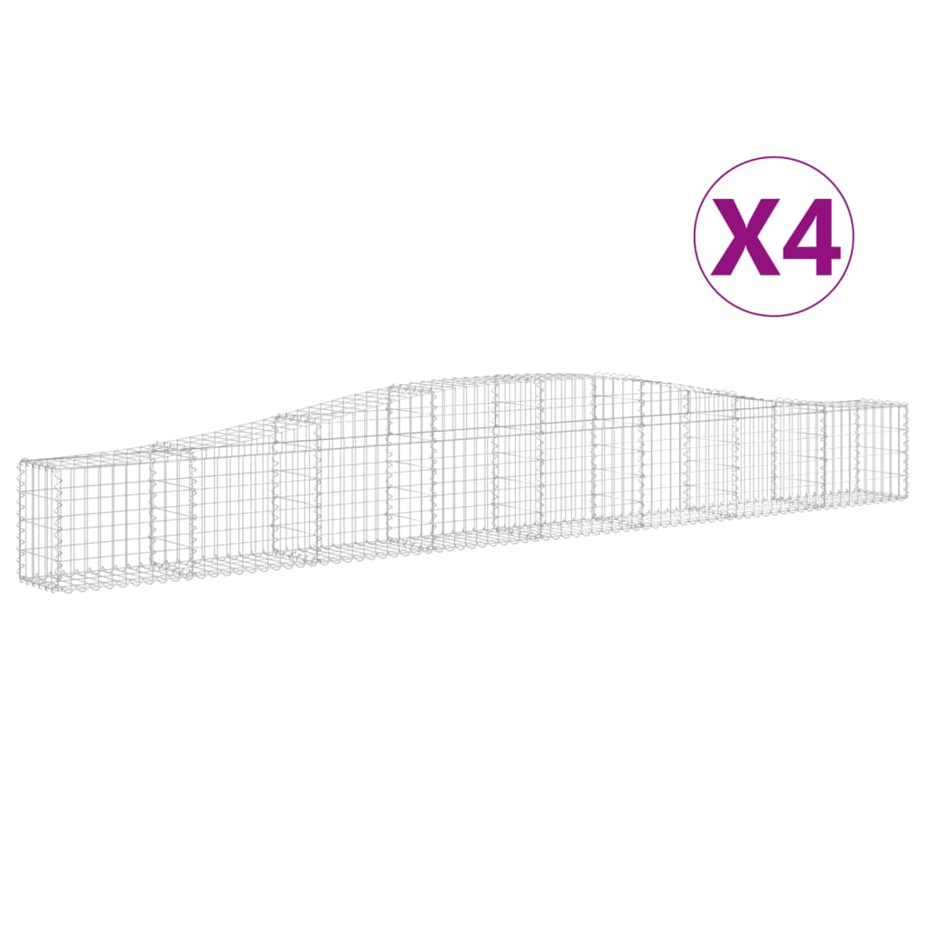 VidaXL Schans baskets 4 st vaulted 400x30x40 60 cm iron